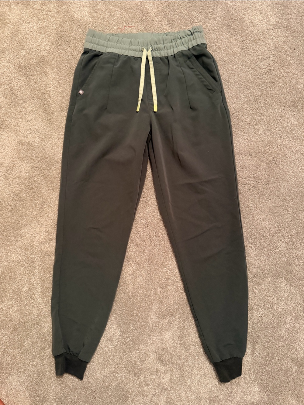 FIGS women’s high waisted - tall cargo scrub pants. Bonsai color.